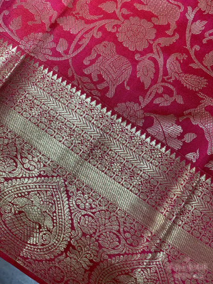 Red Kanjivaram Shikargah in Pure Silk (CM73)