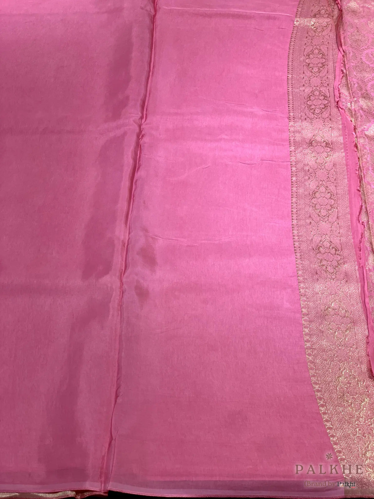 Pink Banarasi Floral Brocade in Pure Silk (CP58)