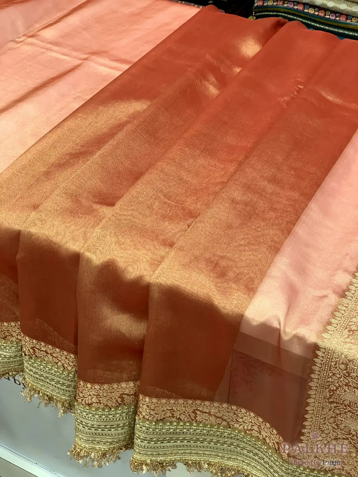 Copper Kiran Border Tissue x Hand Embroidery (CS14)