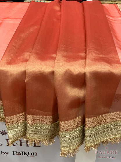 Copper Kiran Border Tissue x Hand Embroidery (CS14)