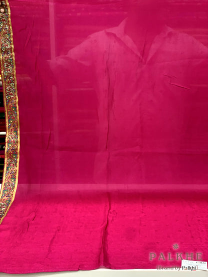 Pink Multicolored Pashmina x Hand Embroidery (CR93)