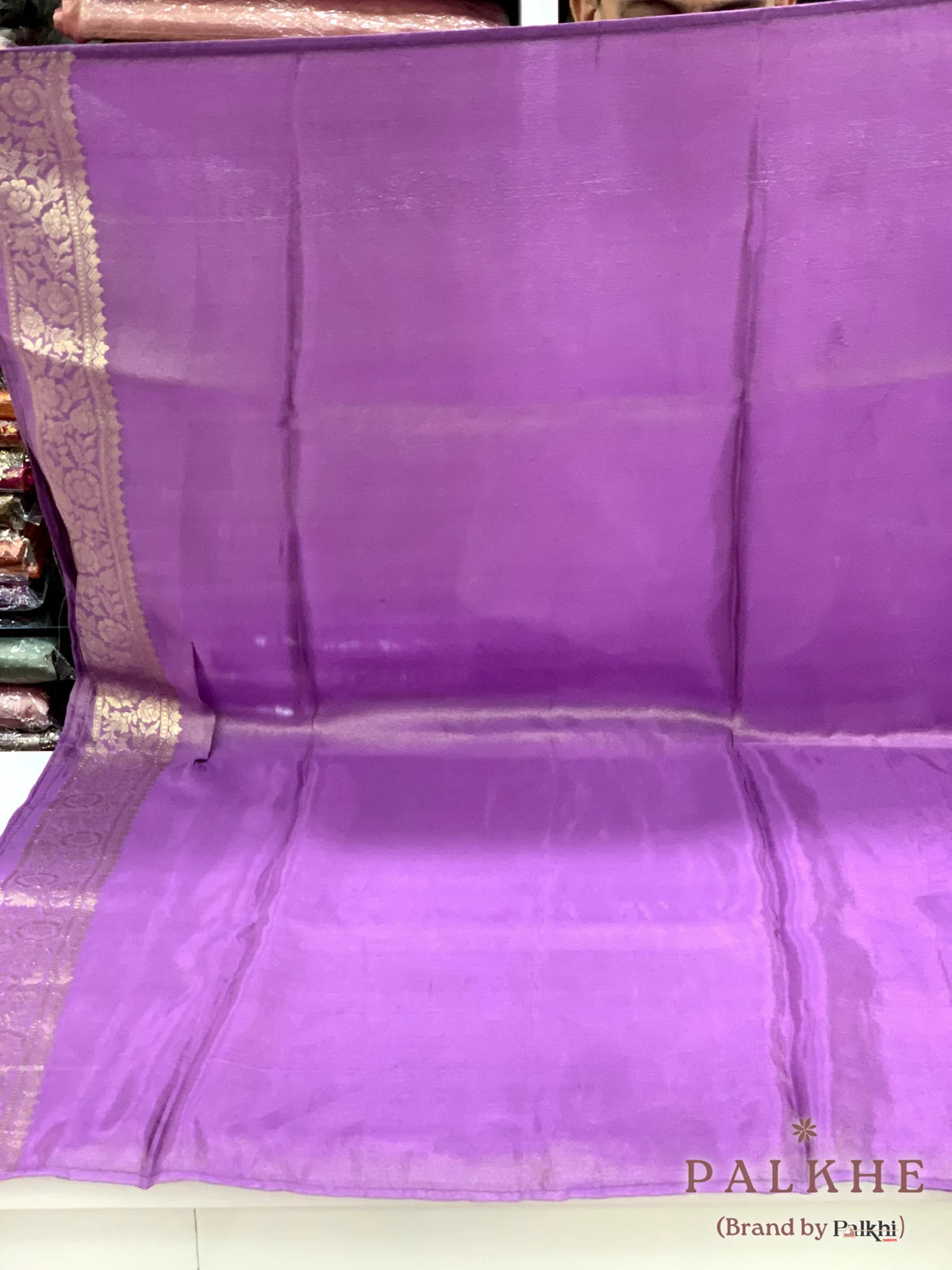 Lavender Fancy in Semi Ho Silk With ready Blouse (CS00)