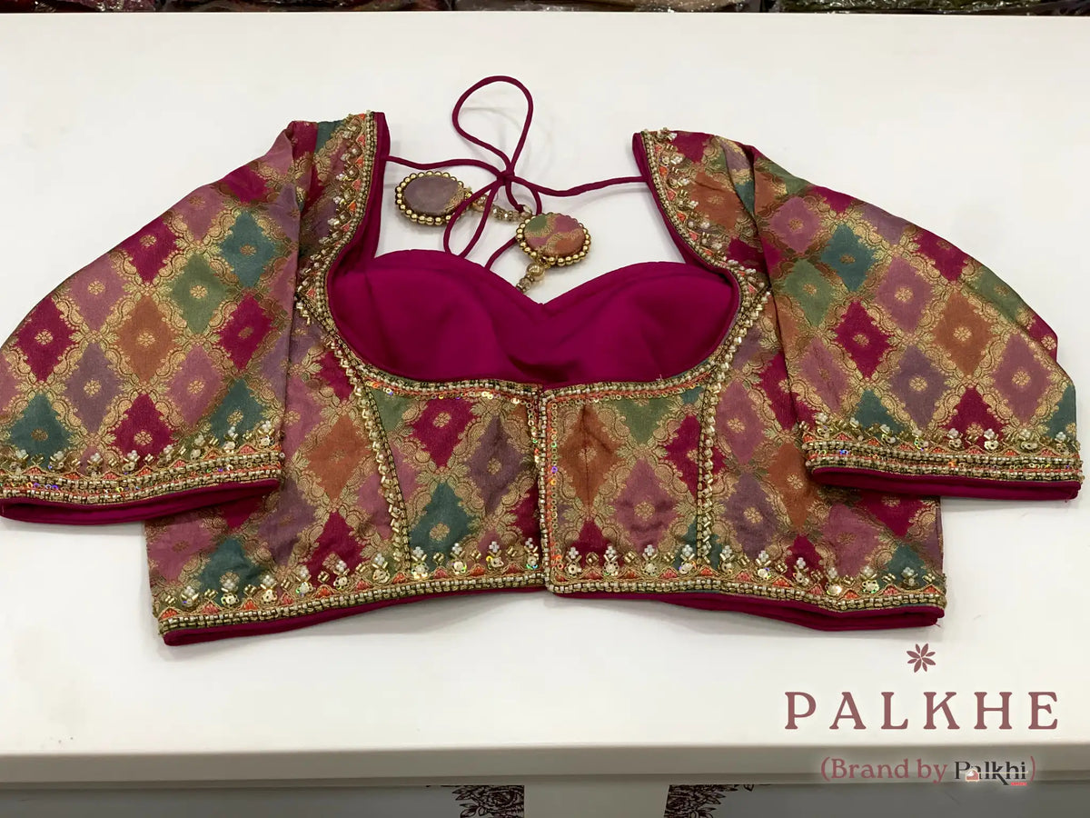 Beige Fancy in Semi Ho Silk With Ready Blouse (CS00)