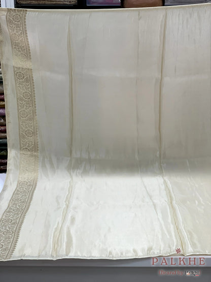 Beige Fancy in Semi Ho Silk With Ready Blouse (CS00)