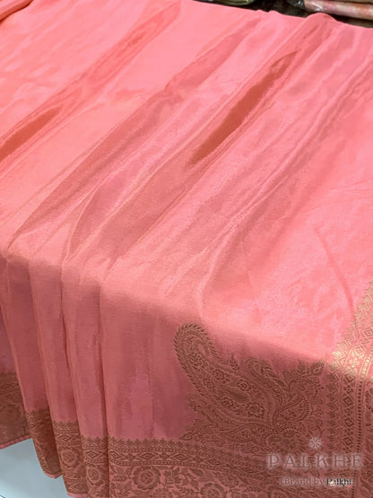 Peach Fancy in Semi Ho Silk With Ready Blouse (CS00)
