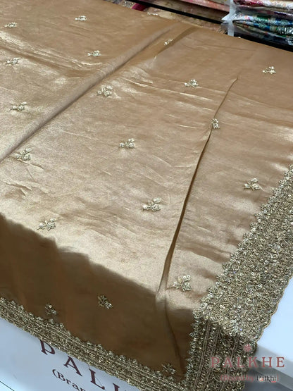 Champagne-Gold Buttis Tissue x Hand Embroidery (CM25)