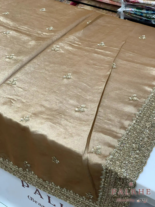 Champagne-Gold Buttis Tissue x Hand Embroidery (CM25)