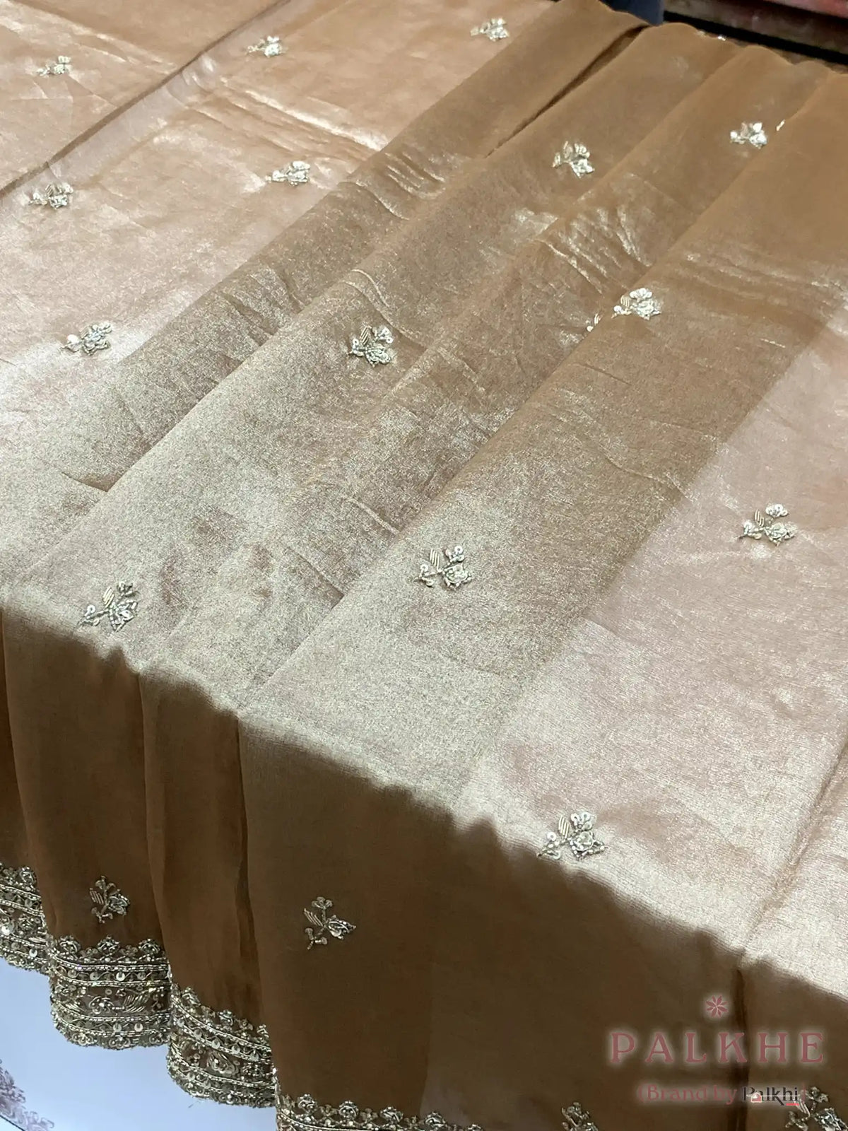 Champagne-Gold Buttis Tissue x Hand Embroidery (CM25)