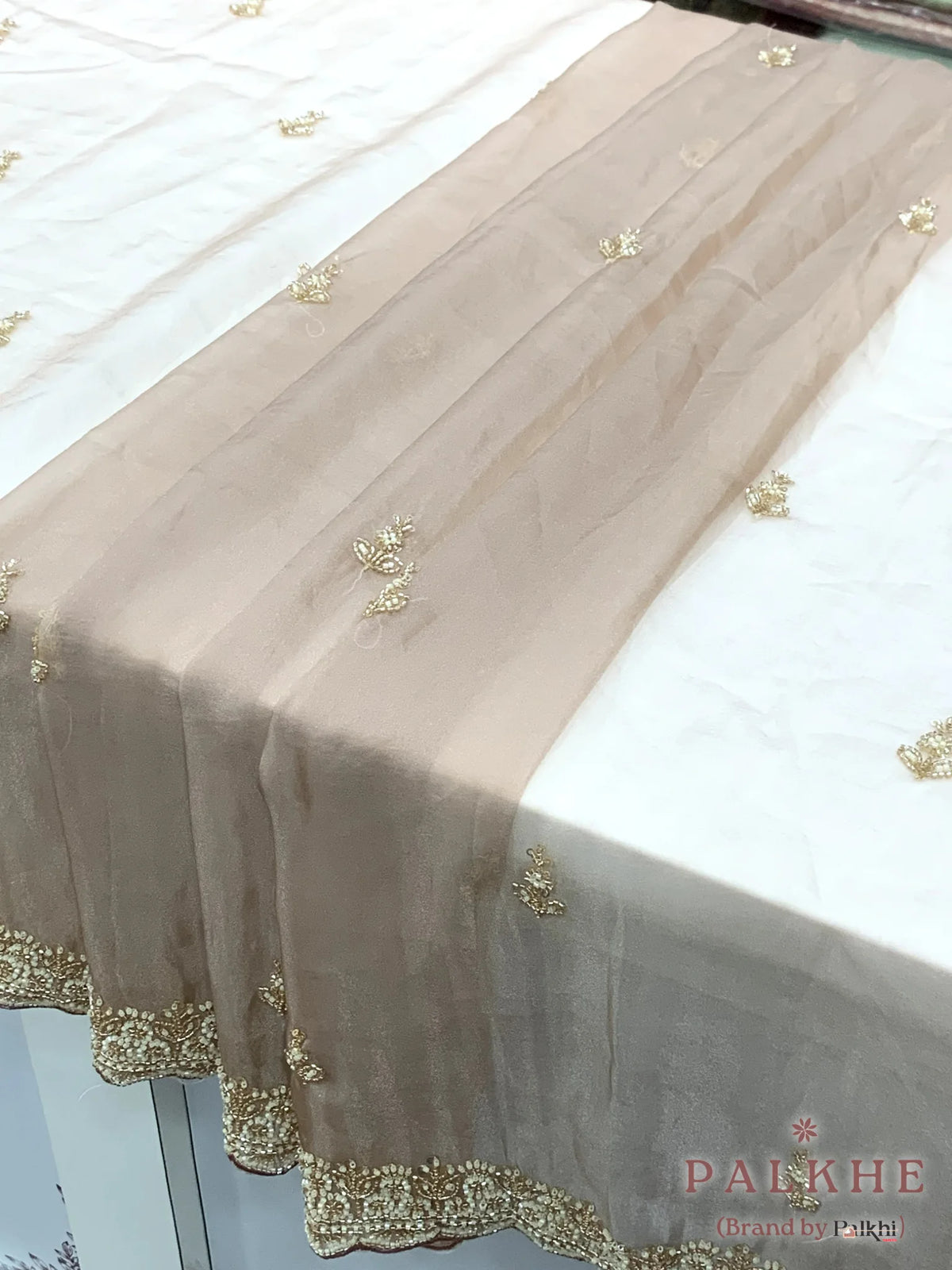 Beige Buttis Tissue x Hand Embroidery (CR94)