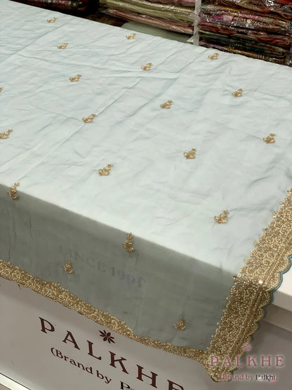 Aqua Blue Buttis Fancy x Hand Embroidery (CR94)