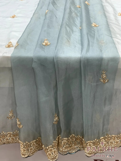 Aqua Blue Buttis Fancy x Hand Embroidery (CR94)