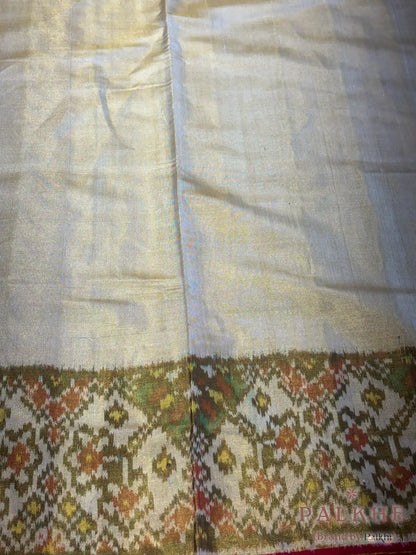 Off-White Patola Geometric in Pure Tissue Silk (CO92)