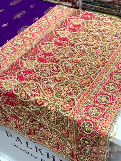 Purple & Pink Buttas Banarasi x Hand Embroidery (CS32)