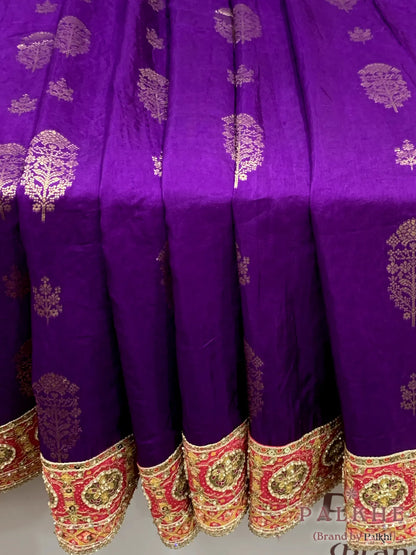 Purple & Pink Buttas Banarasi x Hand Embroidery (CS32)
