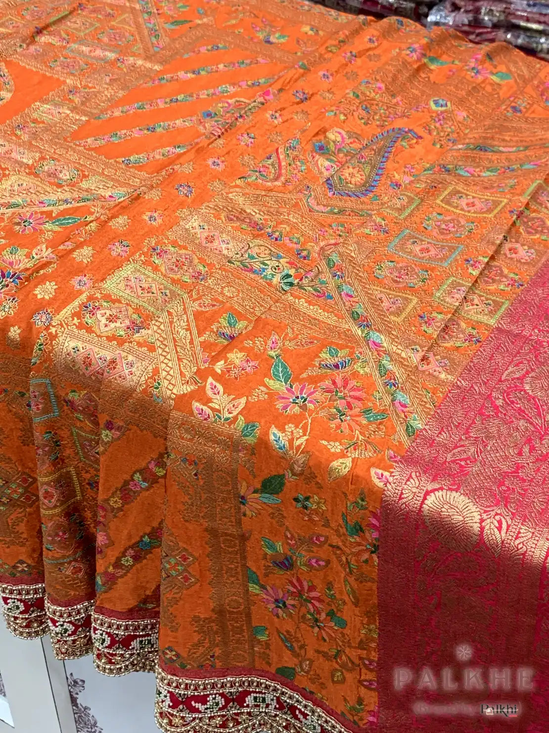 Rust Orange Pashmina x Hand Embroidery (CS33)
