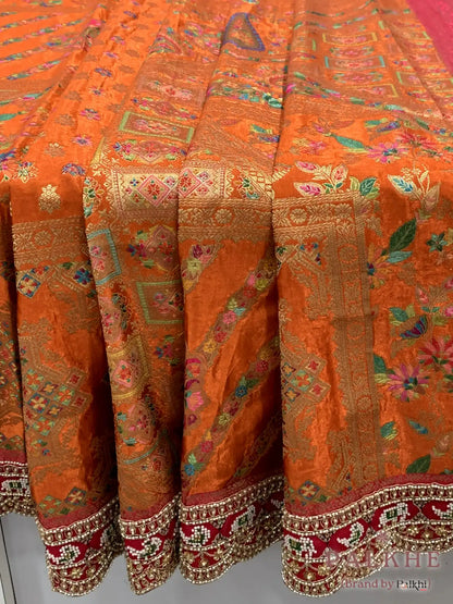 Rust Orange Pashmina x Hand Embroidery (CS33)
