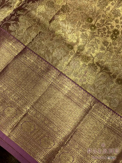 Lavender Kanjivaram Floral Jaal in Pure (CN83)