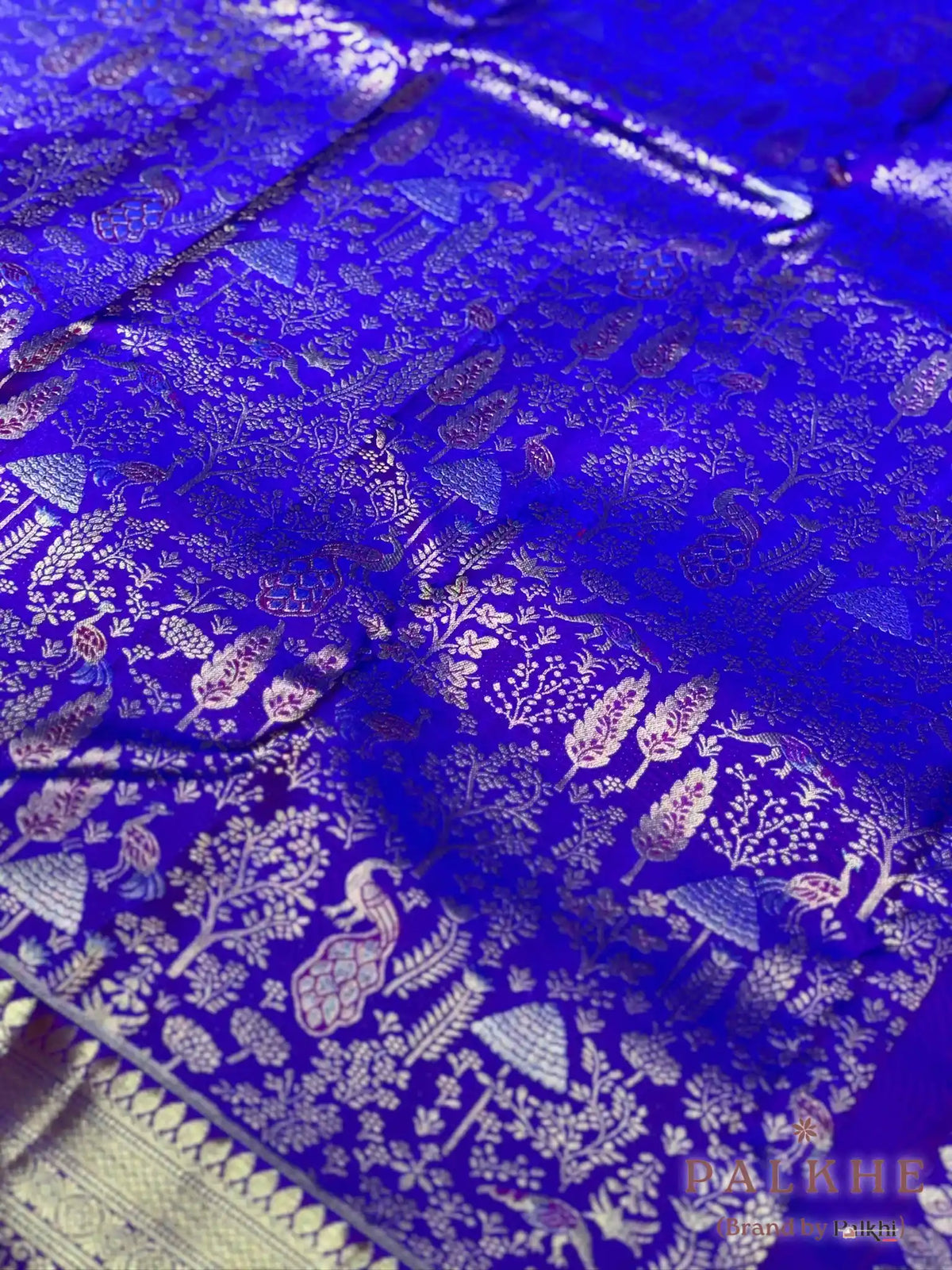 Royal Blue & Purple Kanjivaram Traditional Motifs in Pure Silk (CP30)