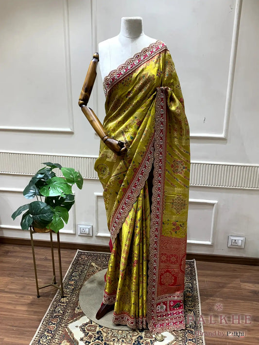 Yellow Pashmina x Hand Embroidery (CS33)
