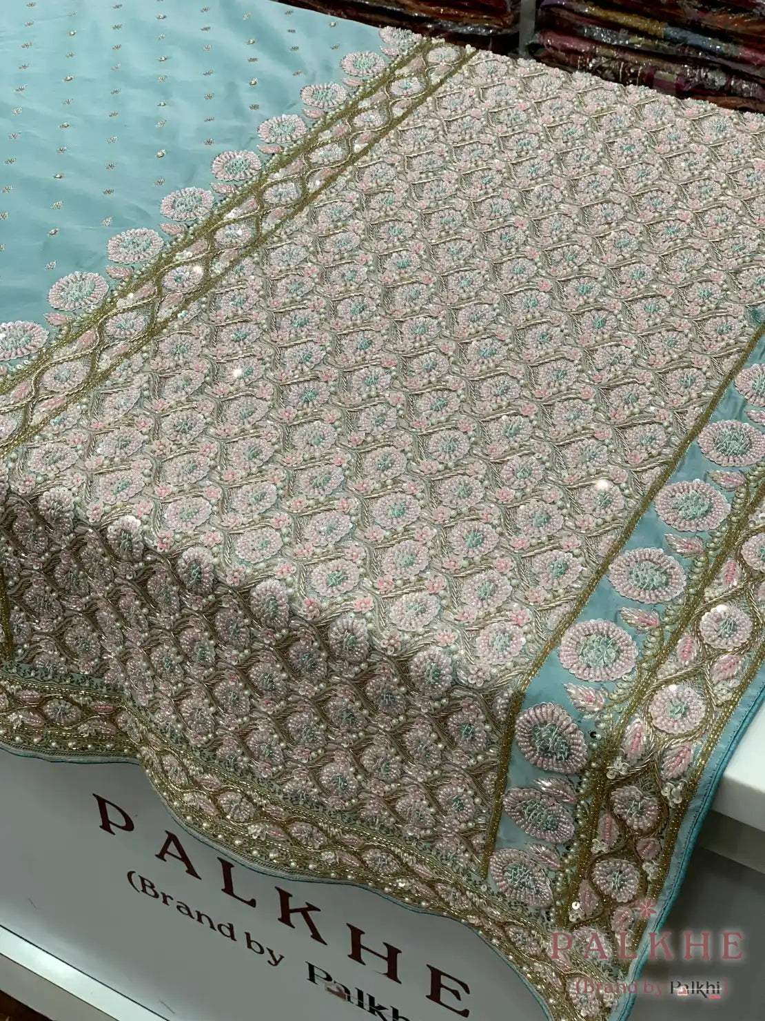 Sky Blue Buttis Banarasi x Hand Embroidery (cs35)