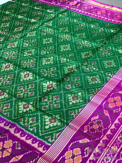 Green & Purple Patola Rajkot in Pure Silk (CS48)