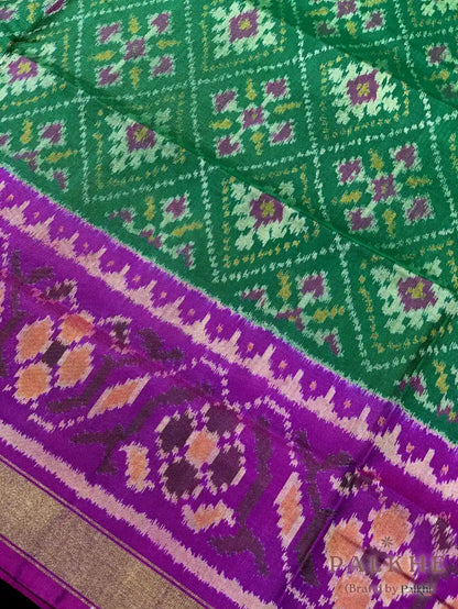 Green & Purple Patola Rajkot in Pure Silk (CS48)
