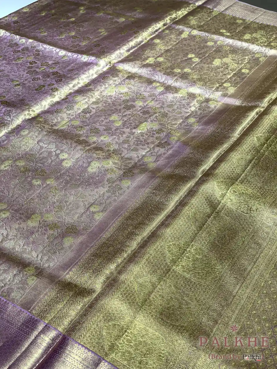 Lavender Kanjivaram Floral Jaal in Pure (CN83)