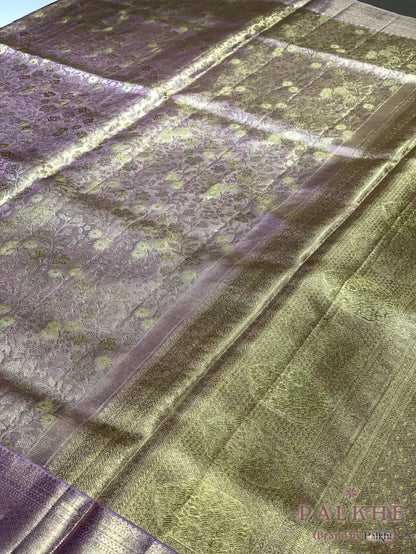 Lavender Kanjivaram Floral Jaal in Pure (CN83)