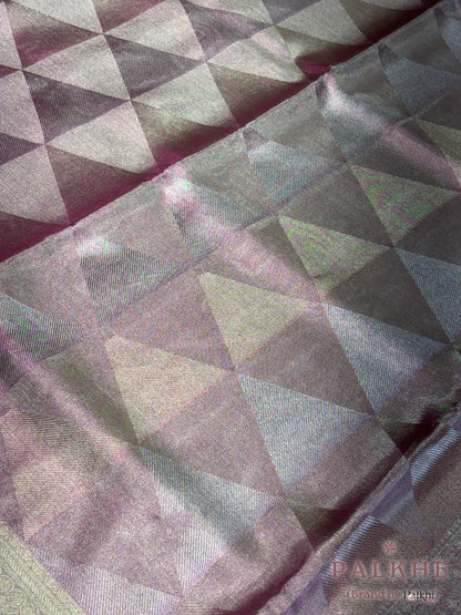 Baby Pink Banarasi Geometric in Pure Tissue Brocade (CP92)