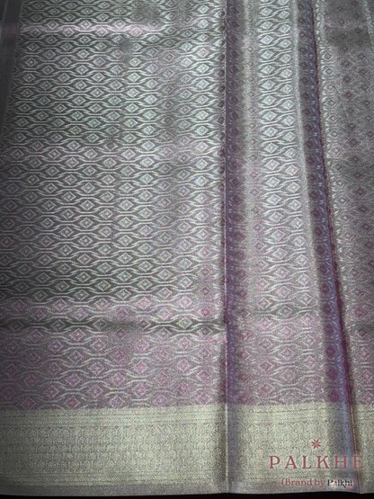 Baby Pink Banarasi Geometric in Pure Tissue Brocade (CP92)