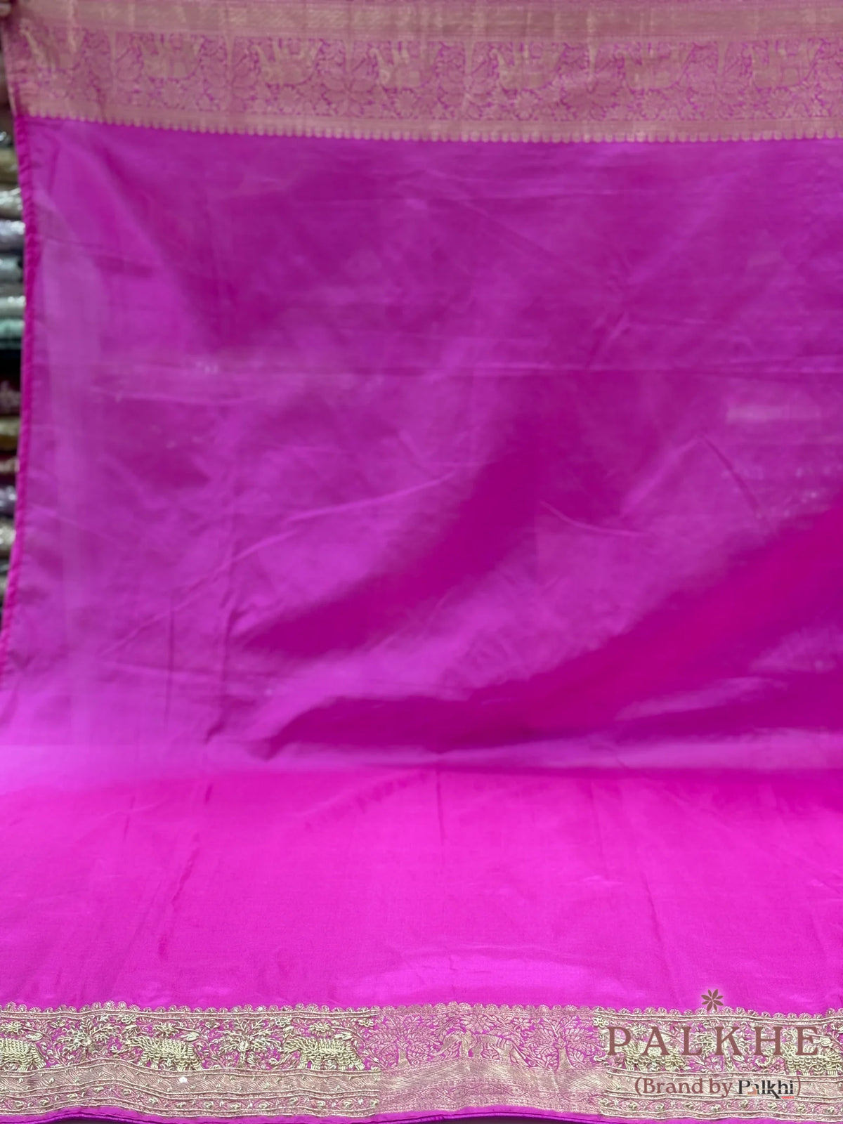 Rose Pink Traditional Motifs Kanjivaram x Hand Embroidery