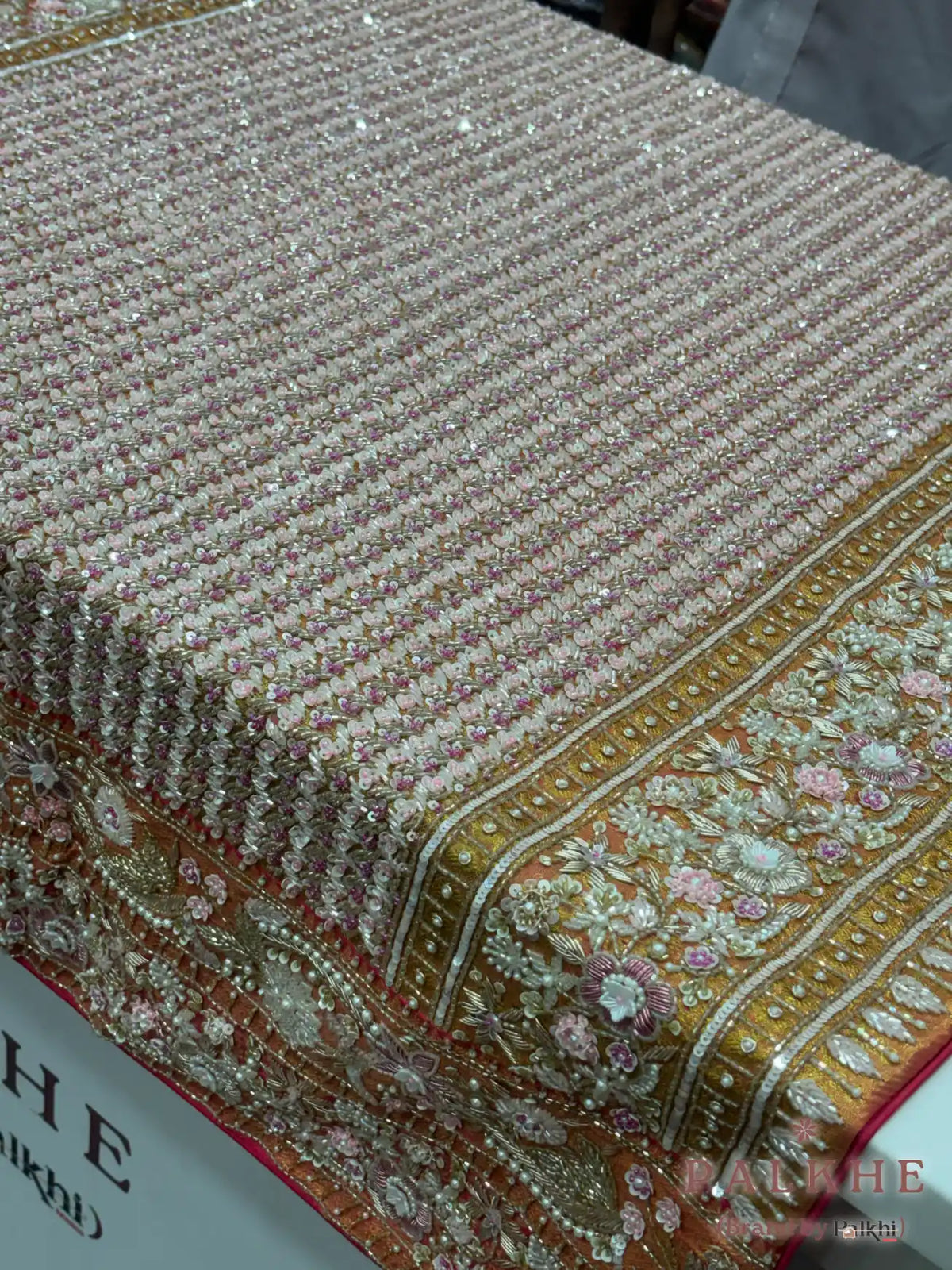 Peach Kanjivaram Brocade in Pure Kanjivaram Silk (CP38)