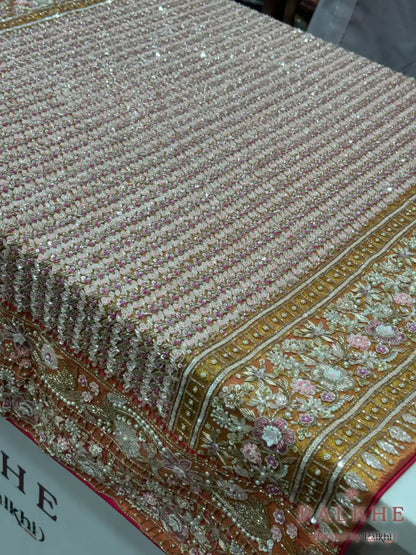Peach Kanjivaram Brocade in Pure Kanjivaram Silk (CP38)