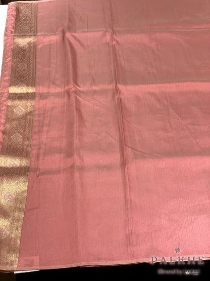 Rose-Gold Kanjivaram Animal and Floral in Semi Tissue Silk (CL41)
