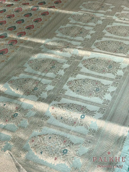 Sea Green Kanjivaram Buttas in Semi Tissue Brocade (AW60)