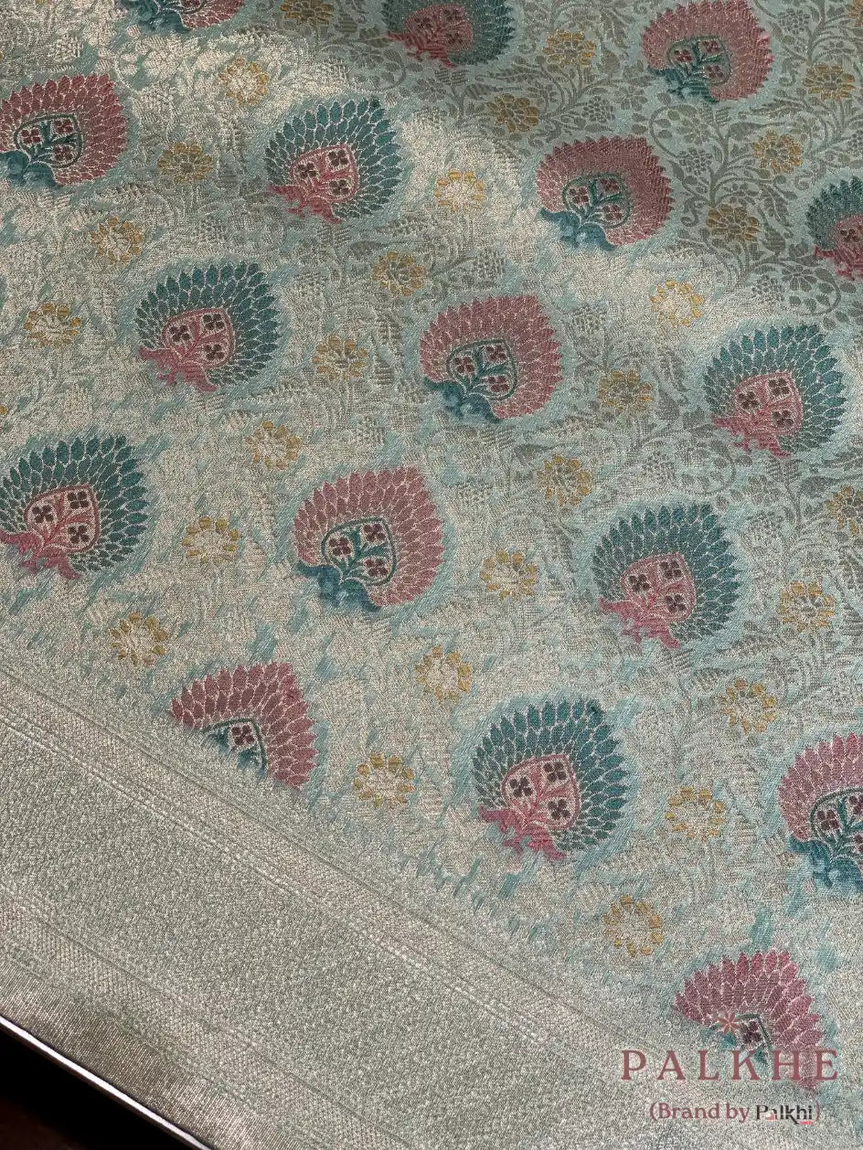 Sea Green Kanjivaram Buttas in Semi Tissue Brocade (AW60)