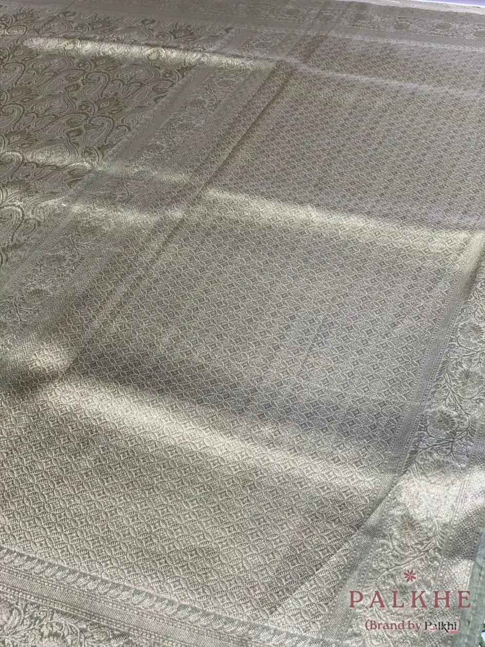 Olive Green Kanjivaram Floral in Semi Tissue Brocade (CK69)