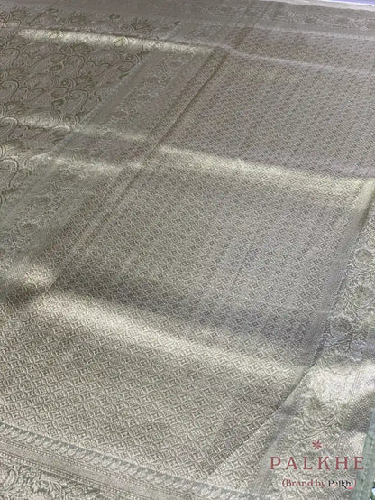 Olive Green Kanjivaram Floral in Semi Tissue Brocade (CK69)