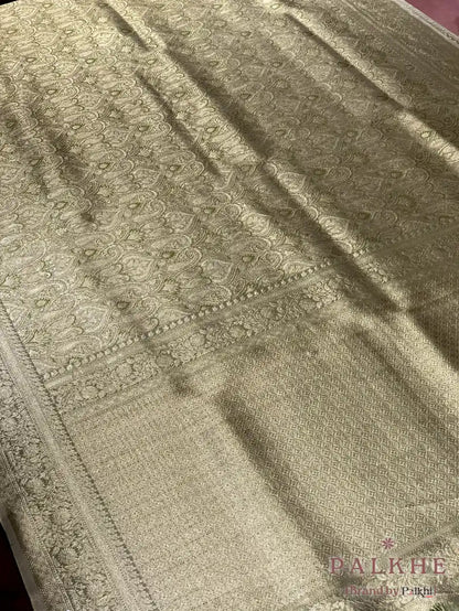 Olive Green Kanjivaram Floral in Semi Tissue Brocade (CK69)