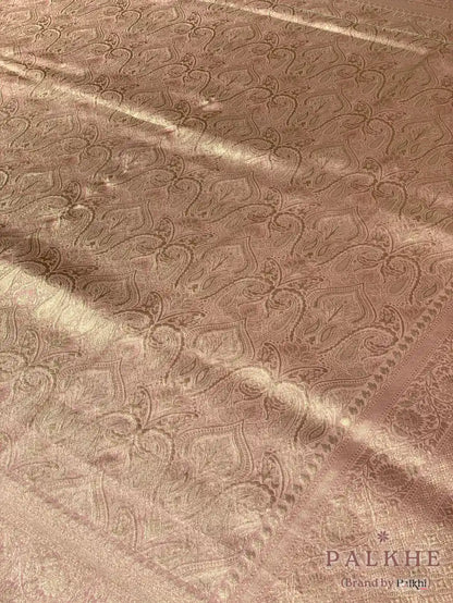 Blush-Pink Kanjivaram Floral in Semi Tissue Brocade (CR88)
