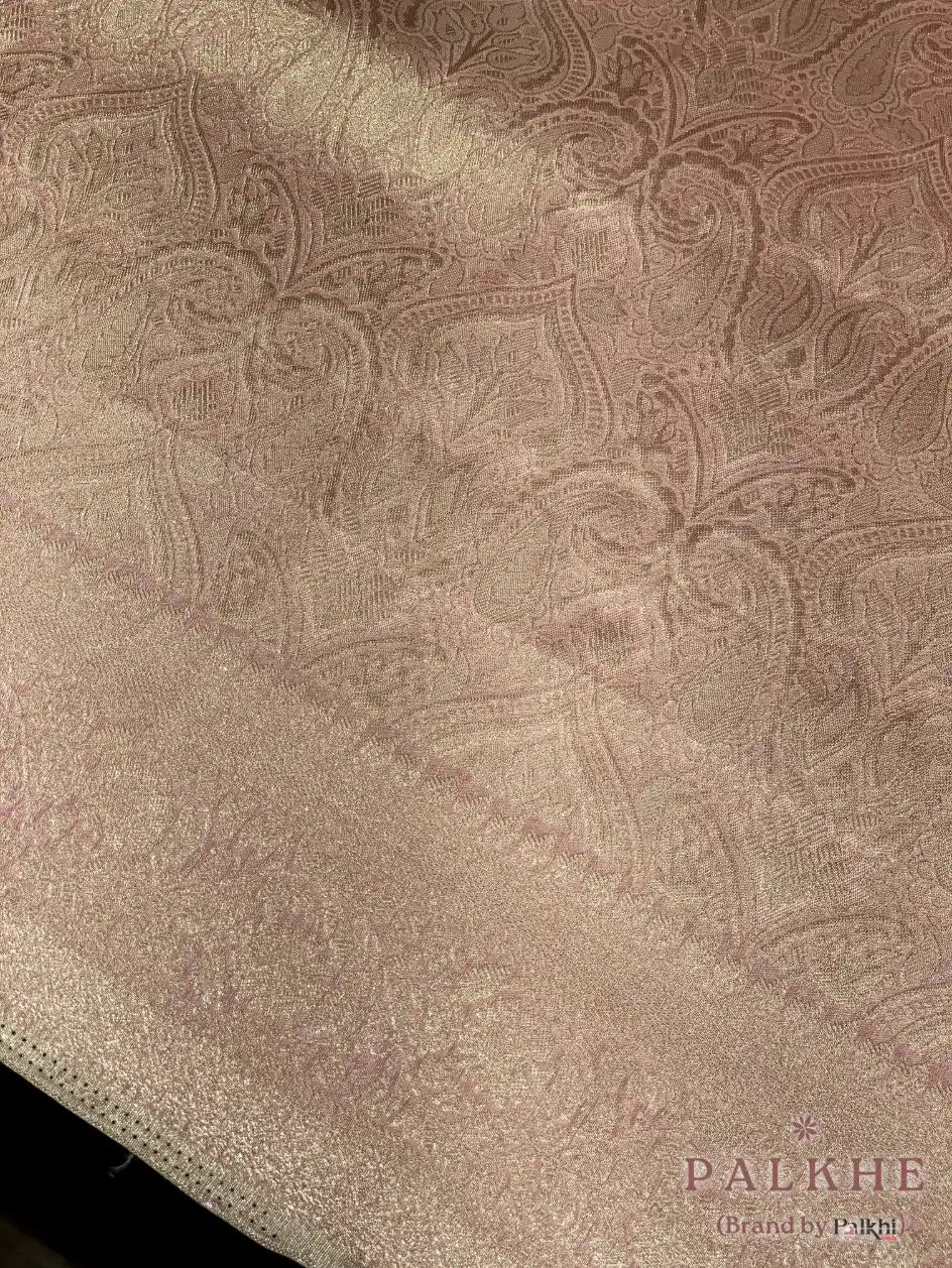 Blush-Pink Kanjivaram Floral in Semi Tissue Brocade (CR88)
