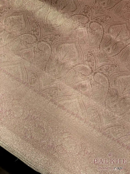 Blush-Pink Kanjivaram Floral in Semi Tissue Brocade (CR88)
