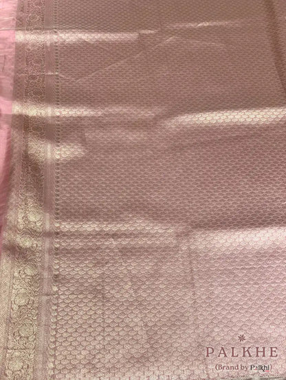 Blush-Pink Kanjivaram Floral in Semi Tissue Brocade (CR88)