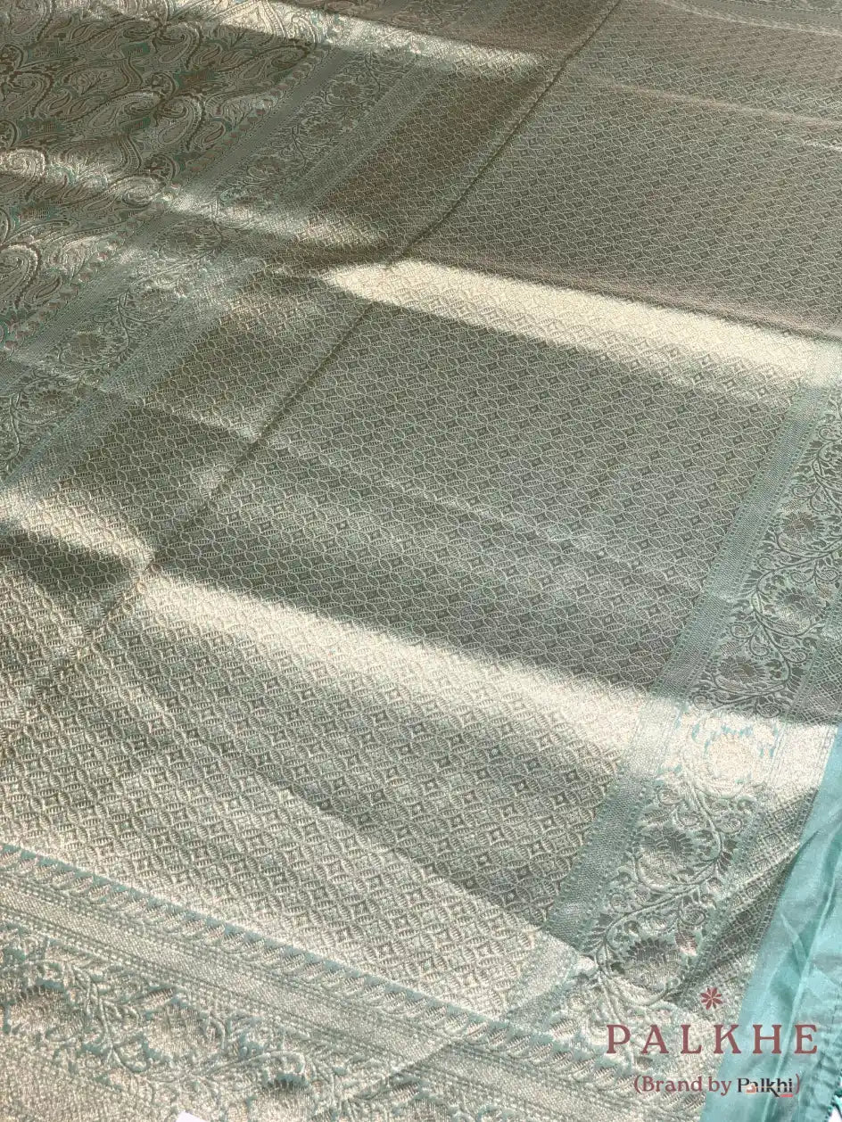 Mint Green Kanjivaram Floral in Semi Tissue Brocade (CK69)