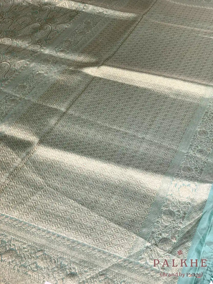 Mint Green Kanjivaram Floral in Semi Tissue Brocade (CK69)
