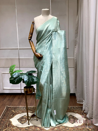 Mint Green Kanjivaram Floral in Semi Tissue Brocade (CK69)