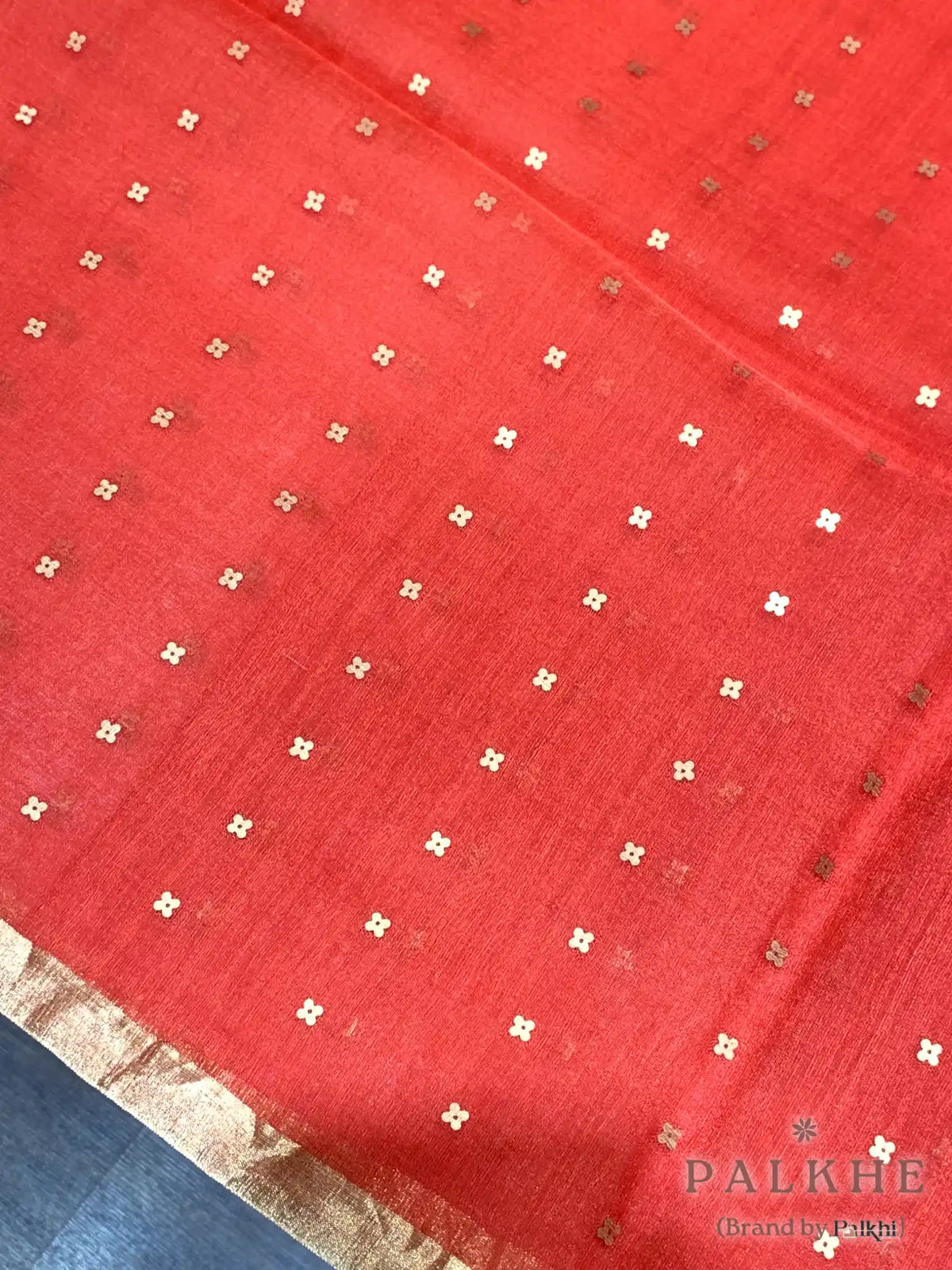 Red Paithani in Pure Tissue (CM33)