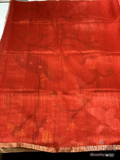 Red Paithani in Pure Tissue (CM33)