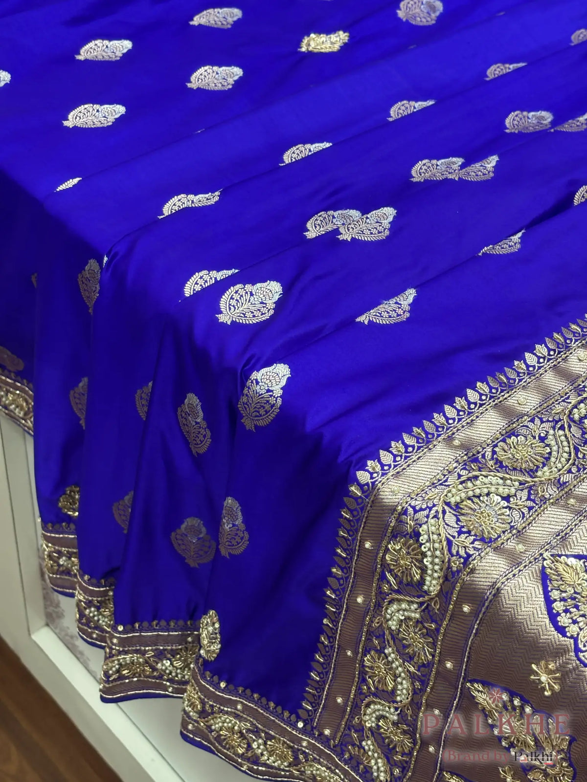 Royal Blue Buttas Banarasi x Hand Embroidery (CS12)