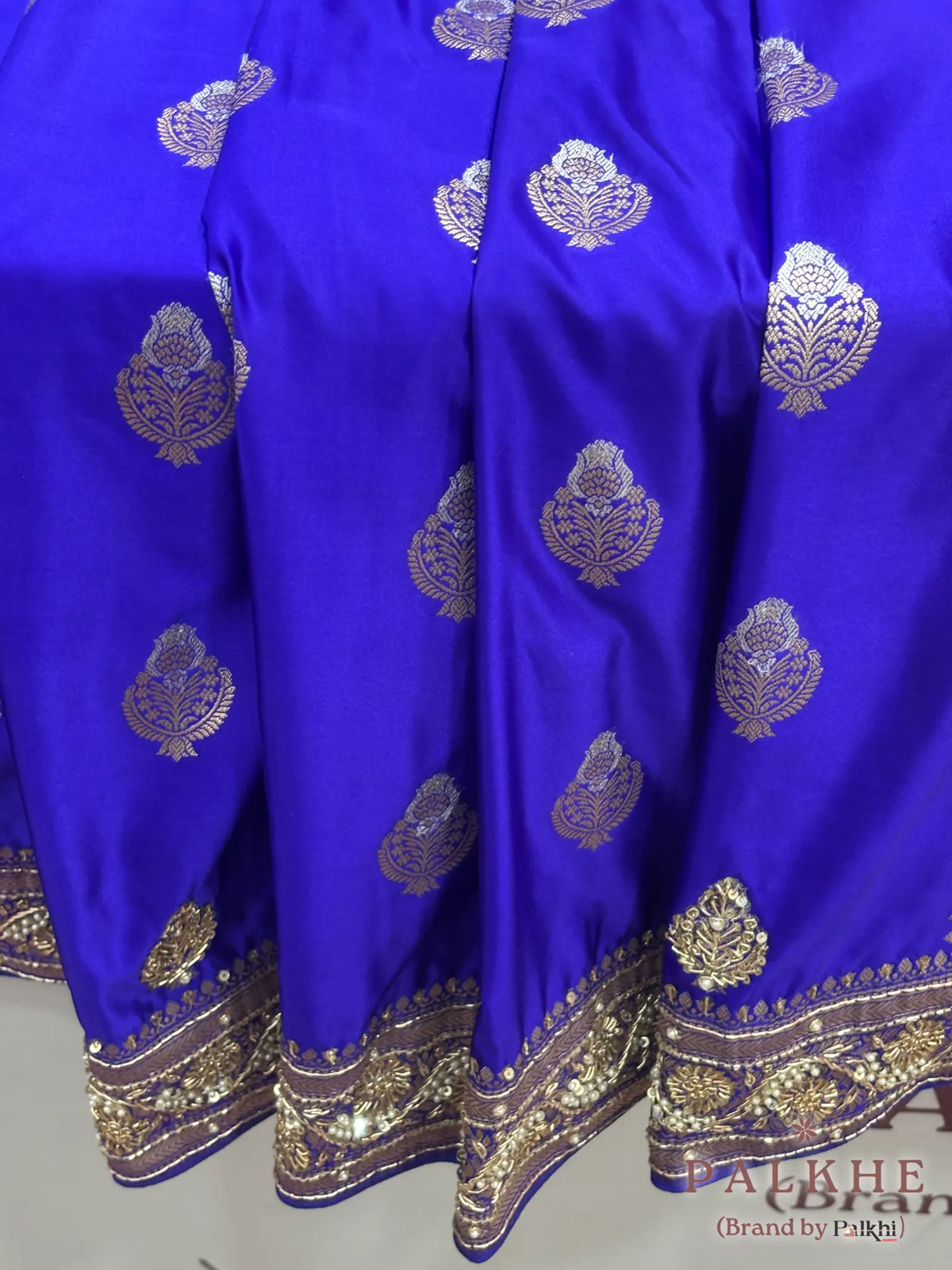 Royal Blue Buttas Banarasi x Hand Embroidery (CS12)
